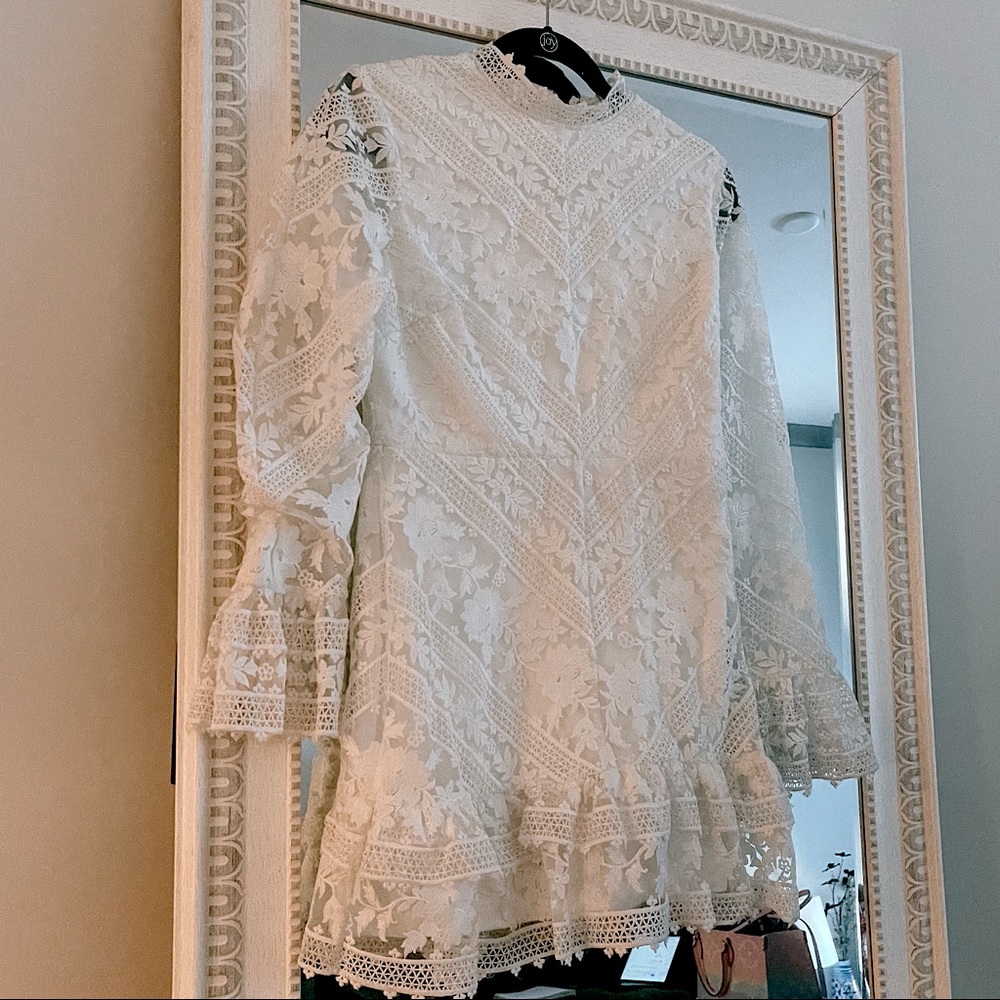 White Lace Bridal Shower Dress